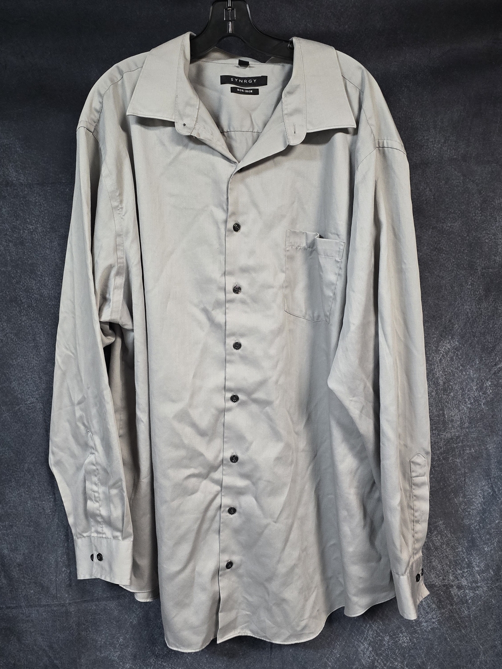 Synergy Men's Light Gray Long-Sleeve Dress Shirt